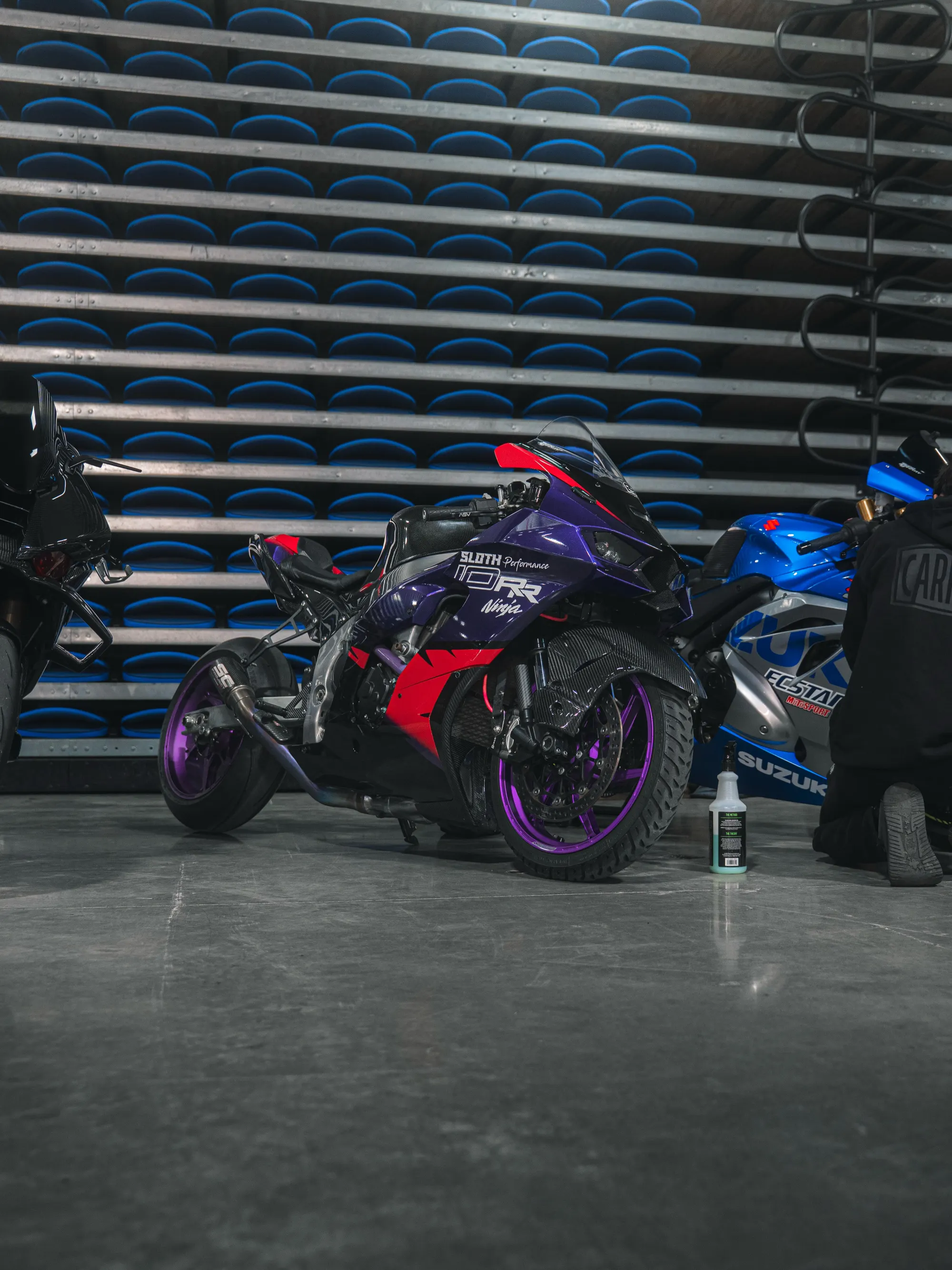 Purple sportbike at the show